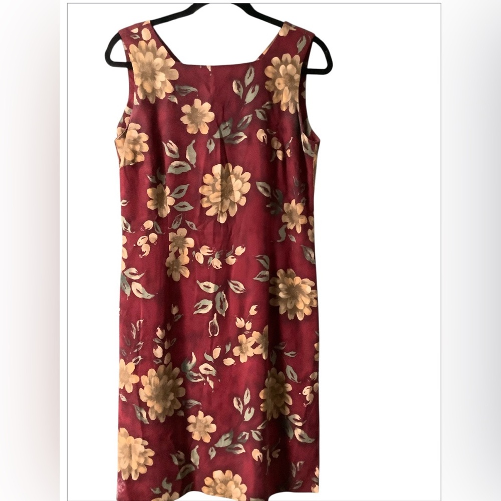 IZOD 100% Washable Silk Floral A Line Sleeveless Dress Size 8 Academia Preppy